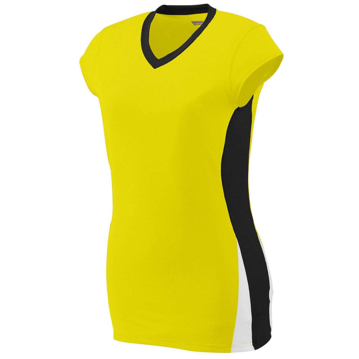Augusta 1311 Girls Hit Jersey - Power Yellow Black White - HIT a Double