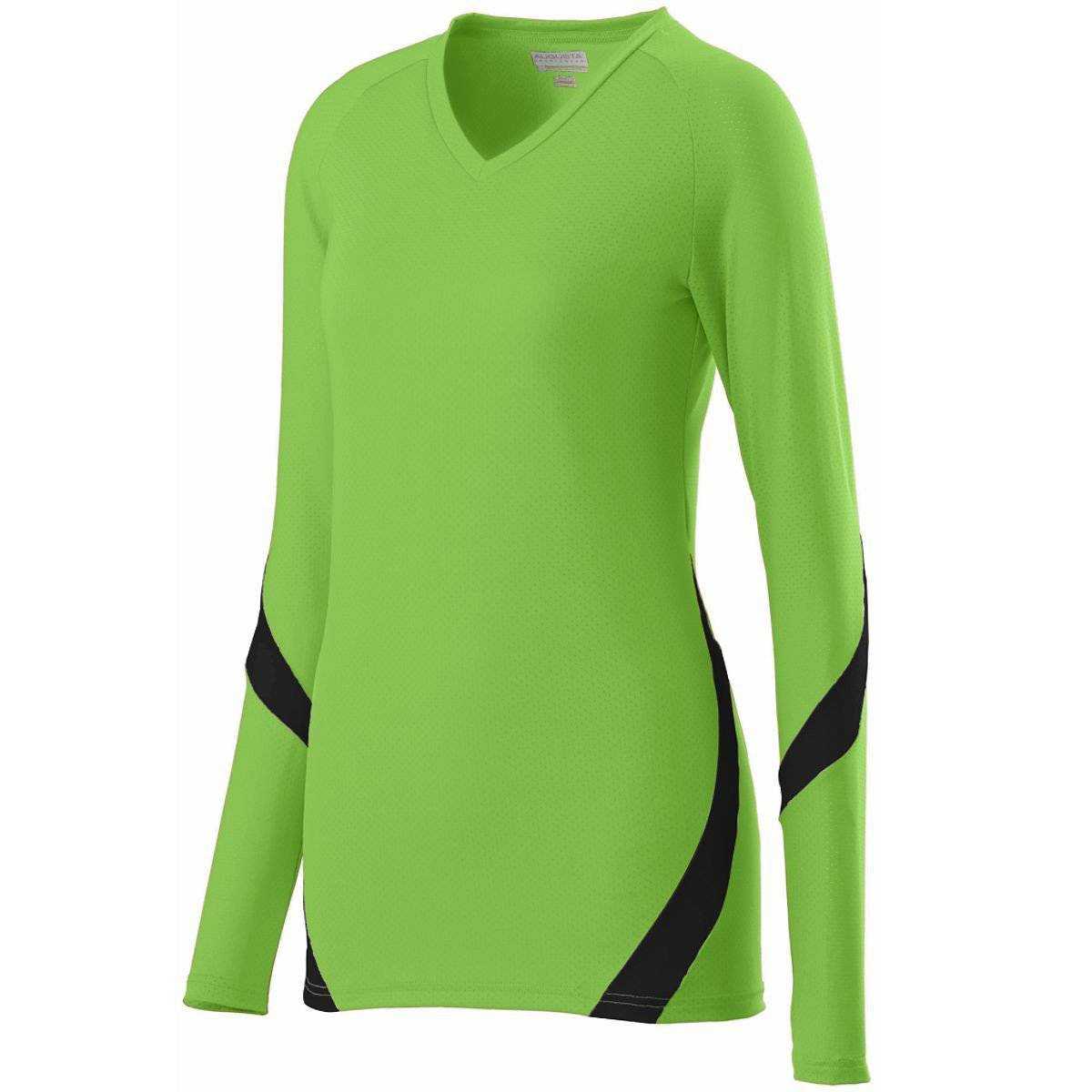 Augusta 1325 Ladies Dig Jersey - Lime Black - HIT a Double