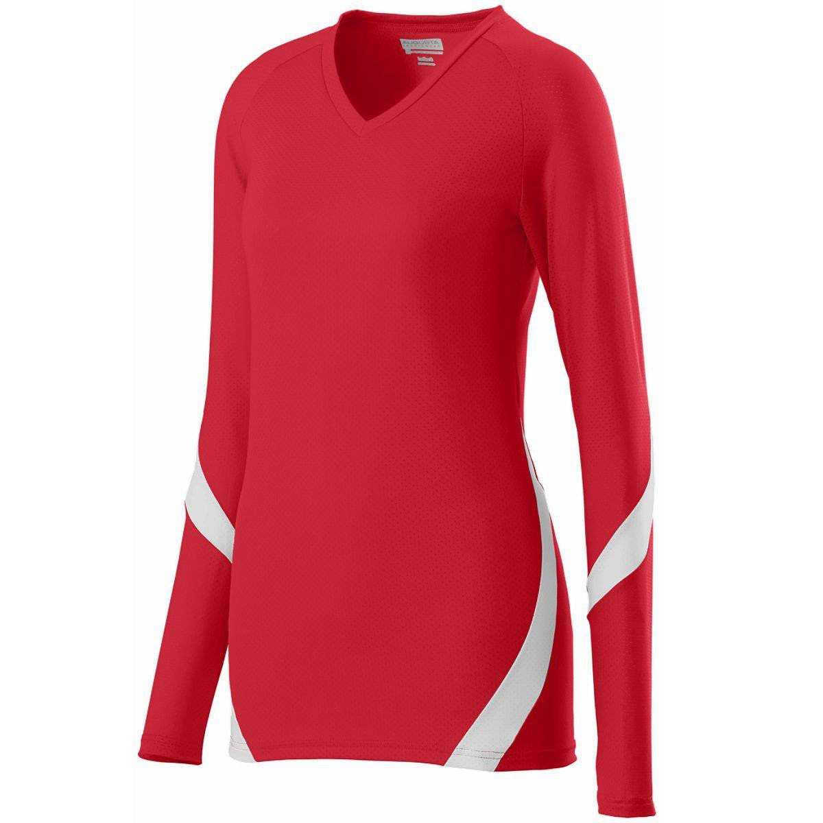 Augusta 1325 Ladies Dig Jersey - Red White - HIT a Double
