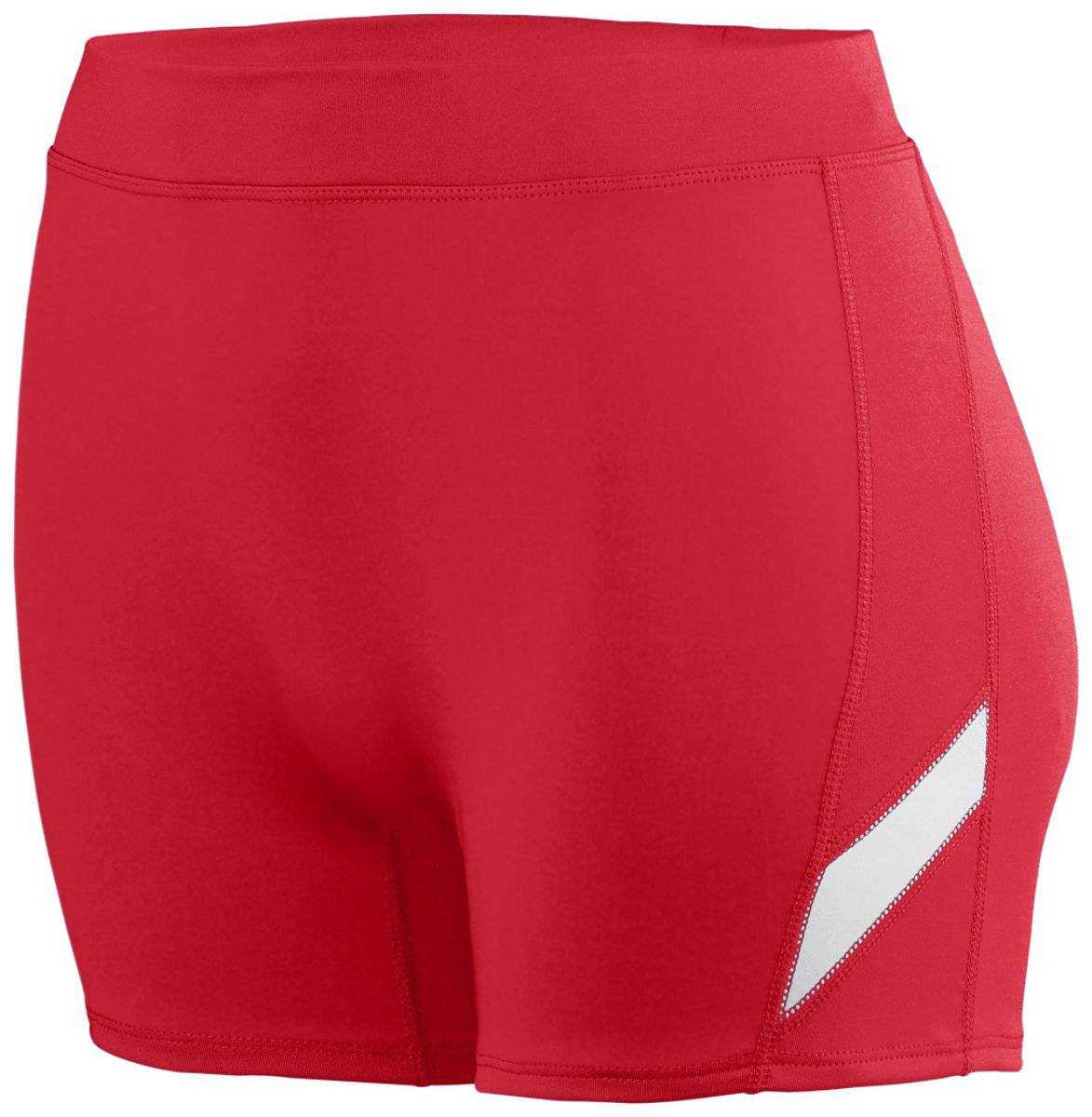 Augusta 1335 Ladies Stride Short - Red White - HIT a Double