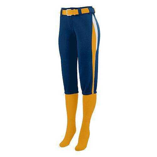 Augusta 1340 Ladies Comet Pant - Navy Gold White - HIT a Double