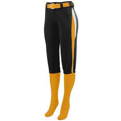 Augusta 1341 Girls Comet Pant - Black Gold White - HIT a Double