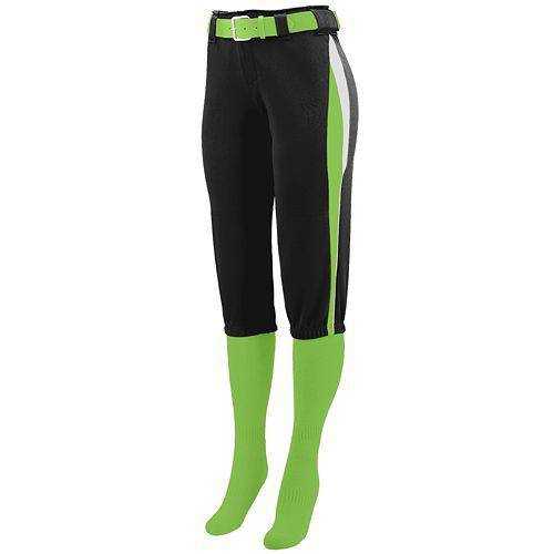 Augusta 1341 Girls Comet Pant - Black Lime White - HIT a Double