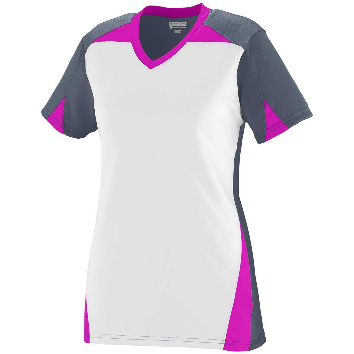 Augusta 1366 Girls Matrix Jersey - Graphite White Power Pink - HIT a Double