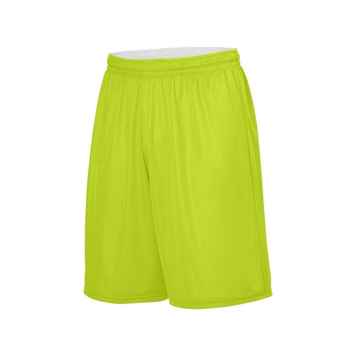 Augusta 1406 Reversible Wicking Short - Lime White - HIT a Double