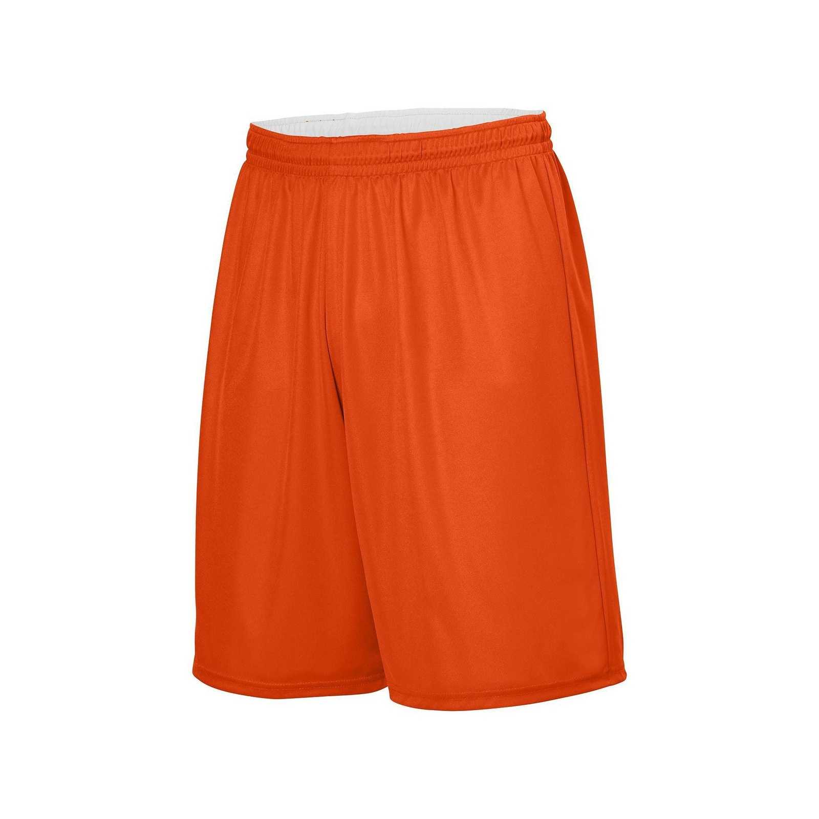 Augusta 1407 Youth Reversible Wicking Short - Orange White - HIT a Double
