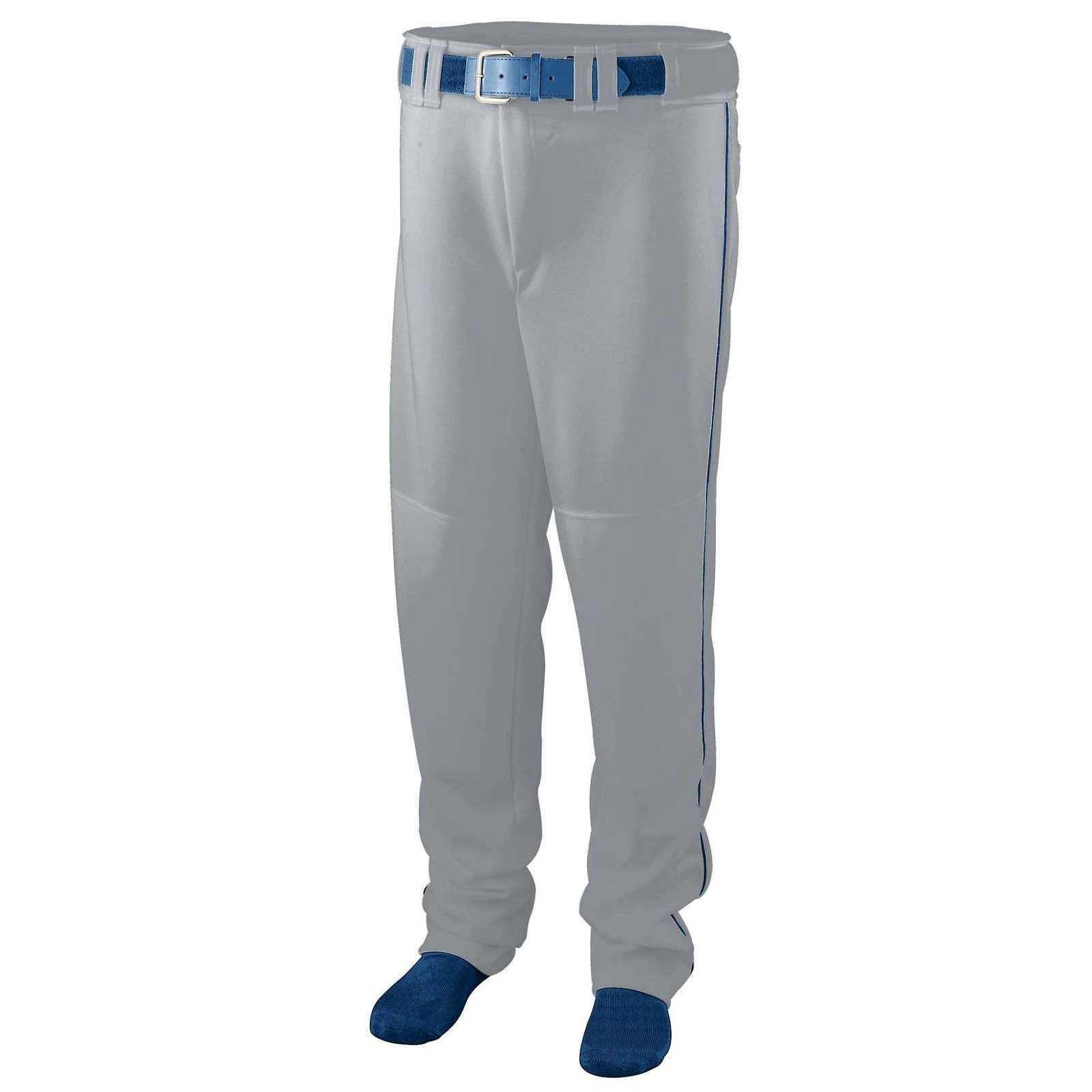Augusta 1445 Series Baseball Softball Pant with Piping - Gray Navy - HIT a Double