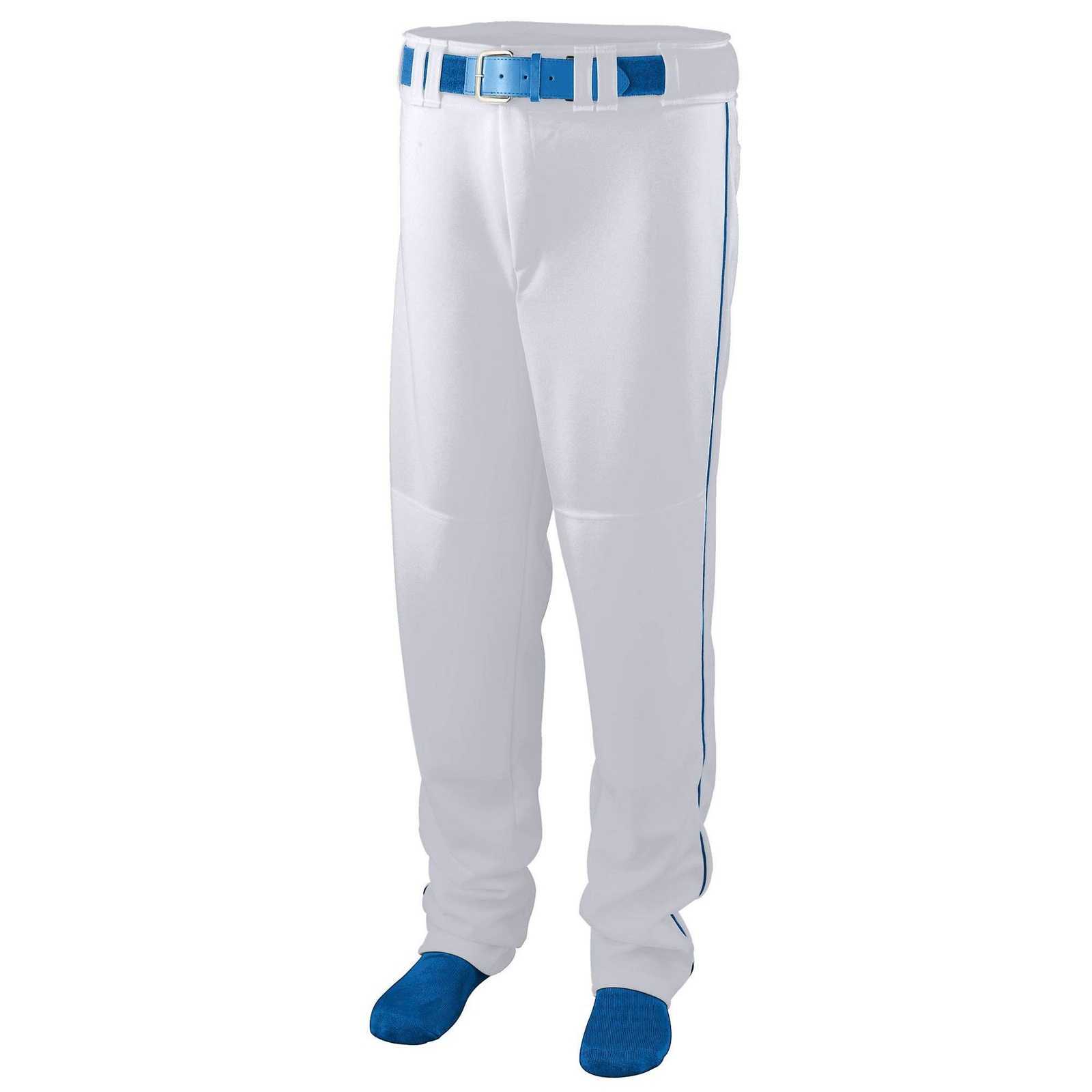 Augusta 1445 Series Baseball Softball Pant with Piping - White Royal - HIT a Double