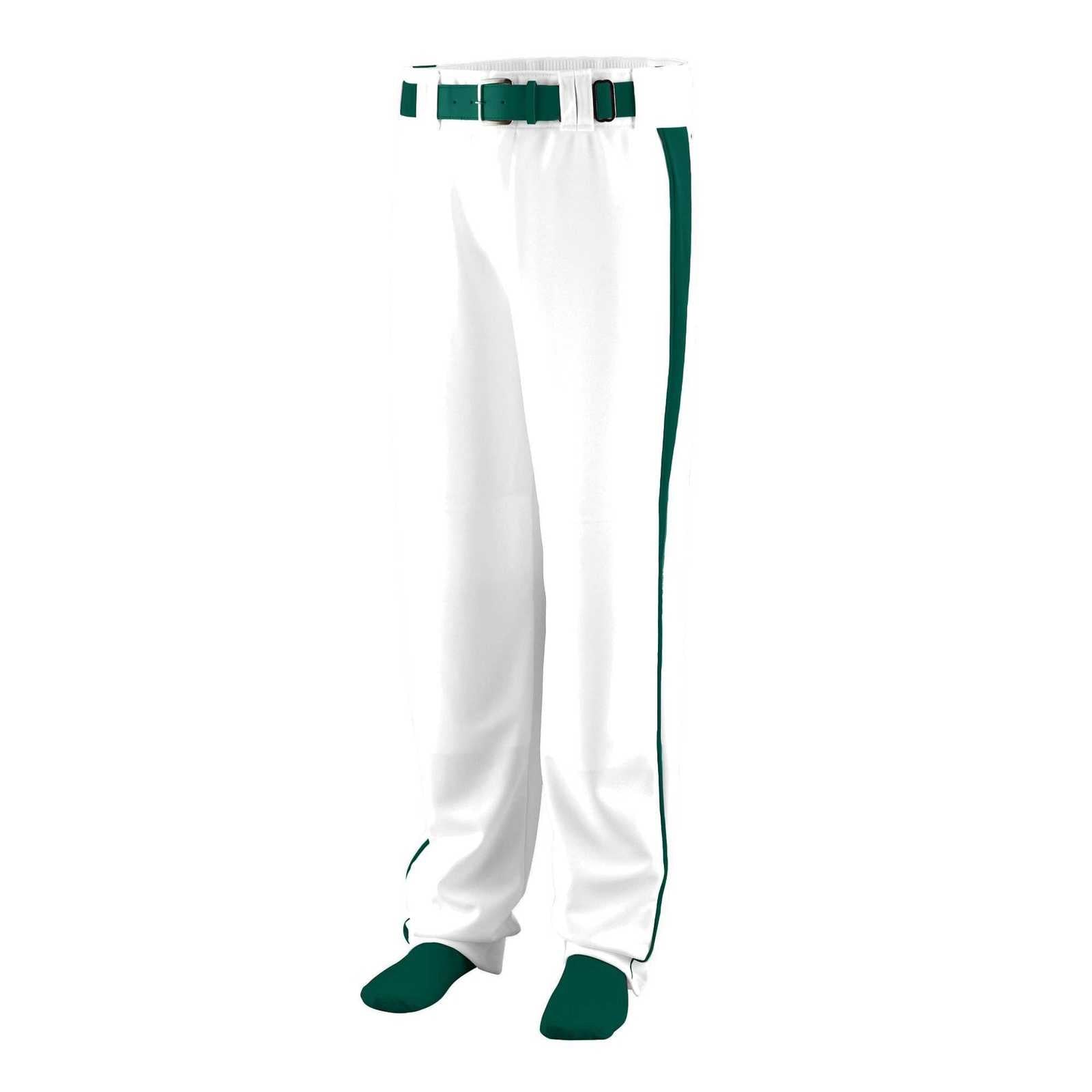 Augusta 1465 Triple Play Baseball Softball Pant - White Dark Green - HIT a Double