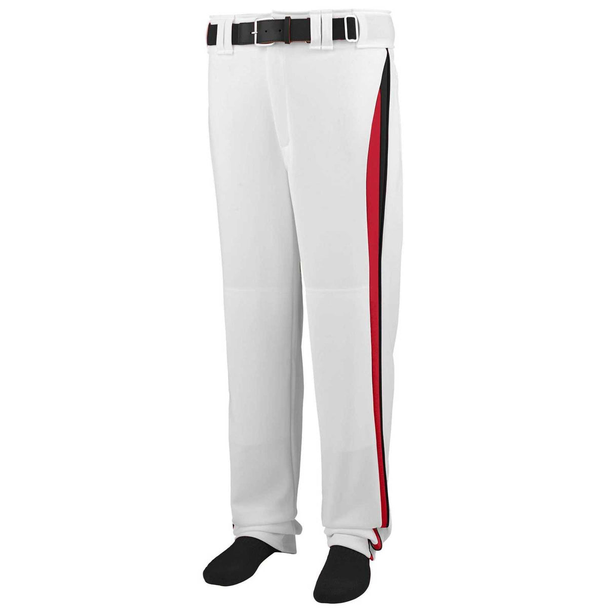 Augusta 1475 Line Drive Baseball Softball Pant - White Red Black - HIT a Double - 1