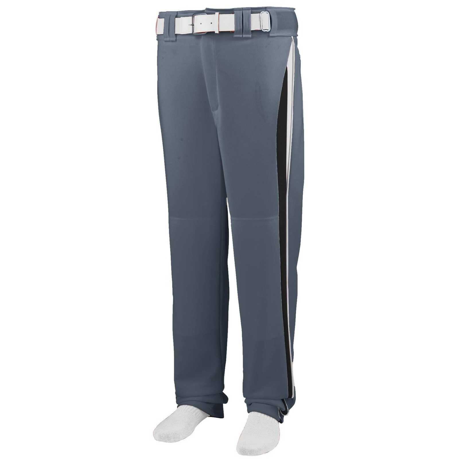 Augusta 1476 Line Drive Baseball Softball Pant Youth - Graphite Bk Wh - HIT a Double - 1
