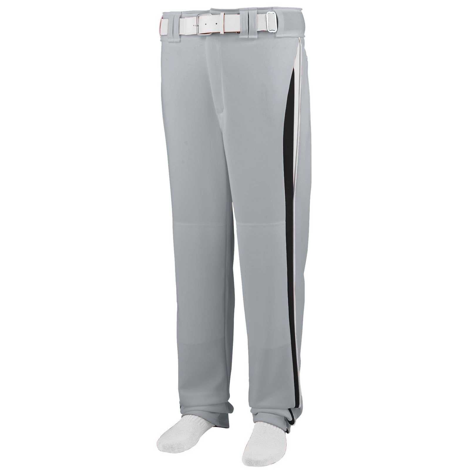 Augusta 1476 Line Drive Baseball Softball Pant Youth - Gy Bk Wh - HIT a Double - 1