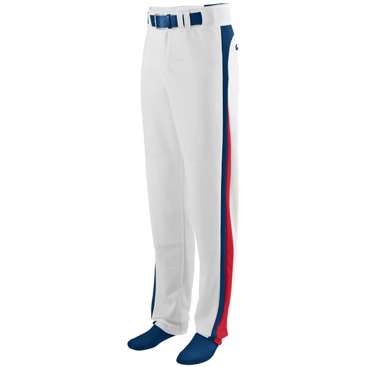 Augusta 1478 Slider Baseball Youth Pant - White Navy Red - HIT a Double - 1