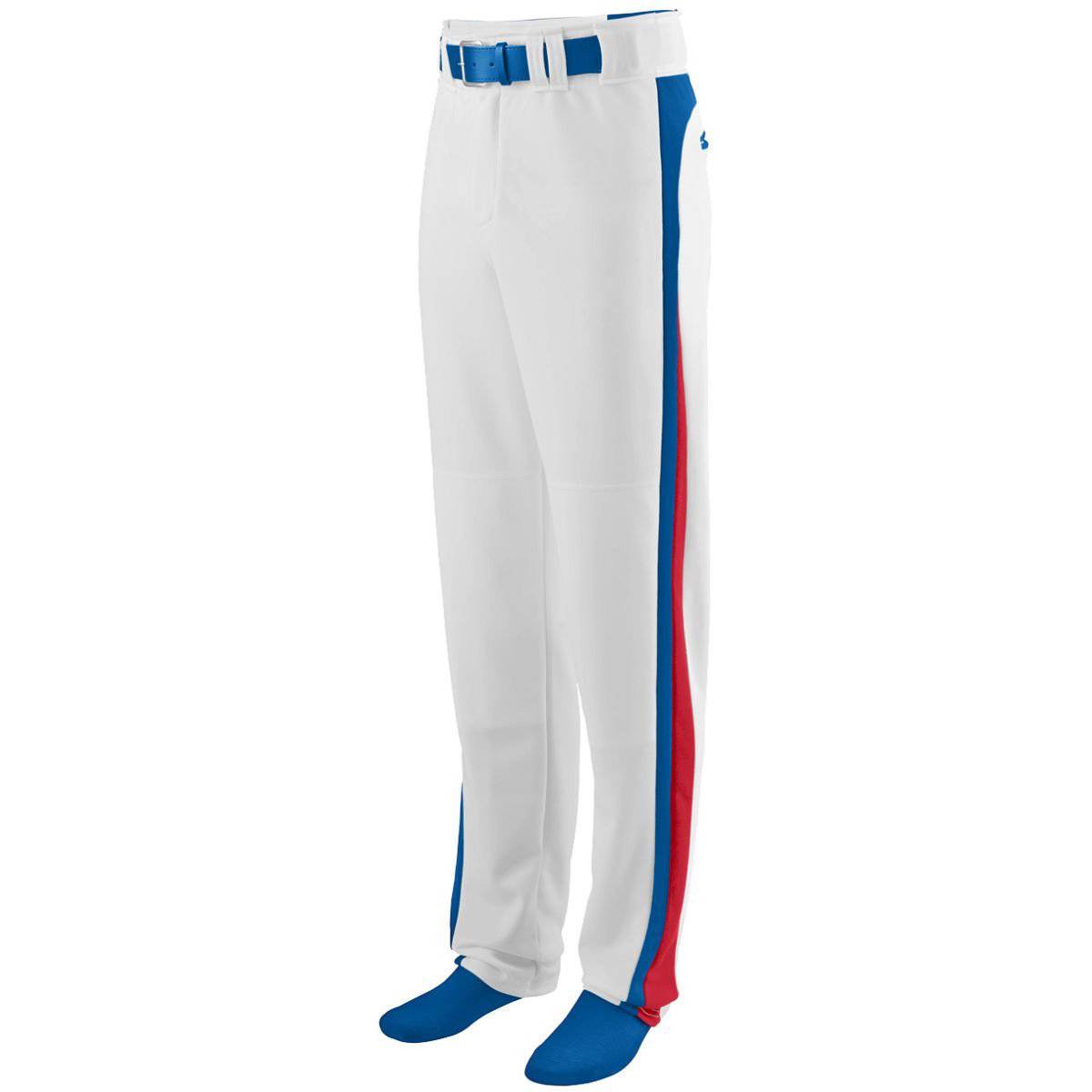 Augusta 1478 Slider Baseball Youth Pant - White Royal Red - HIT a Double - 1