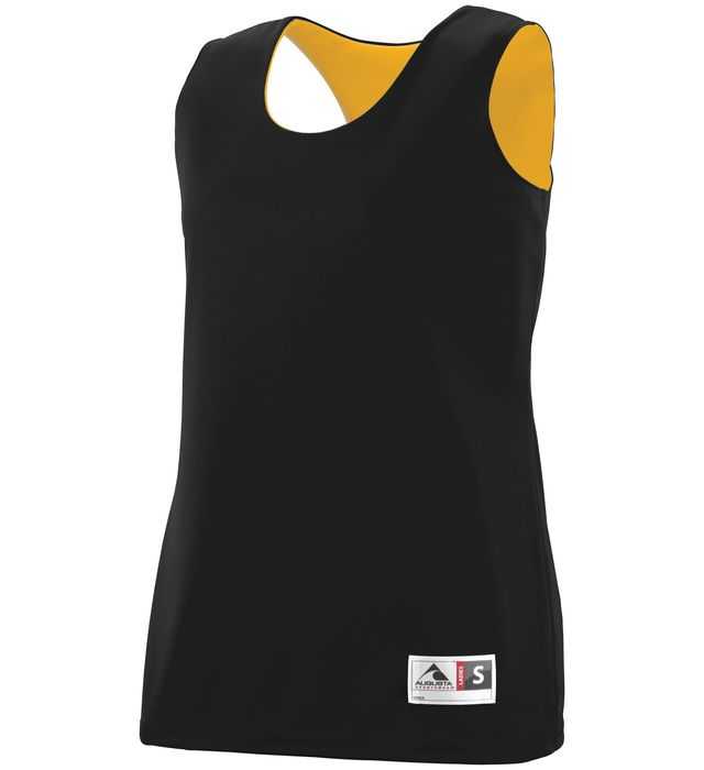 Augusta 147 Ladies Reversible Wicking Tank - Black Gold - HIT a Double - 1