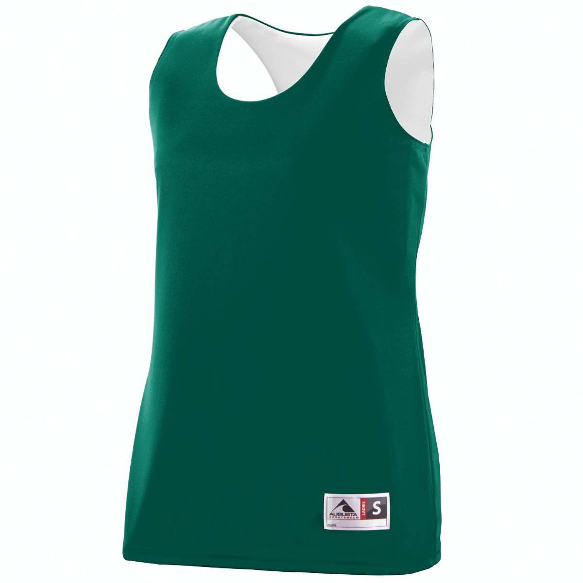 Augusta 147 Ladies Reversible Wicking Tank - Forest White - HIT a Double - 1