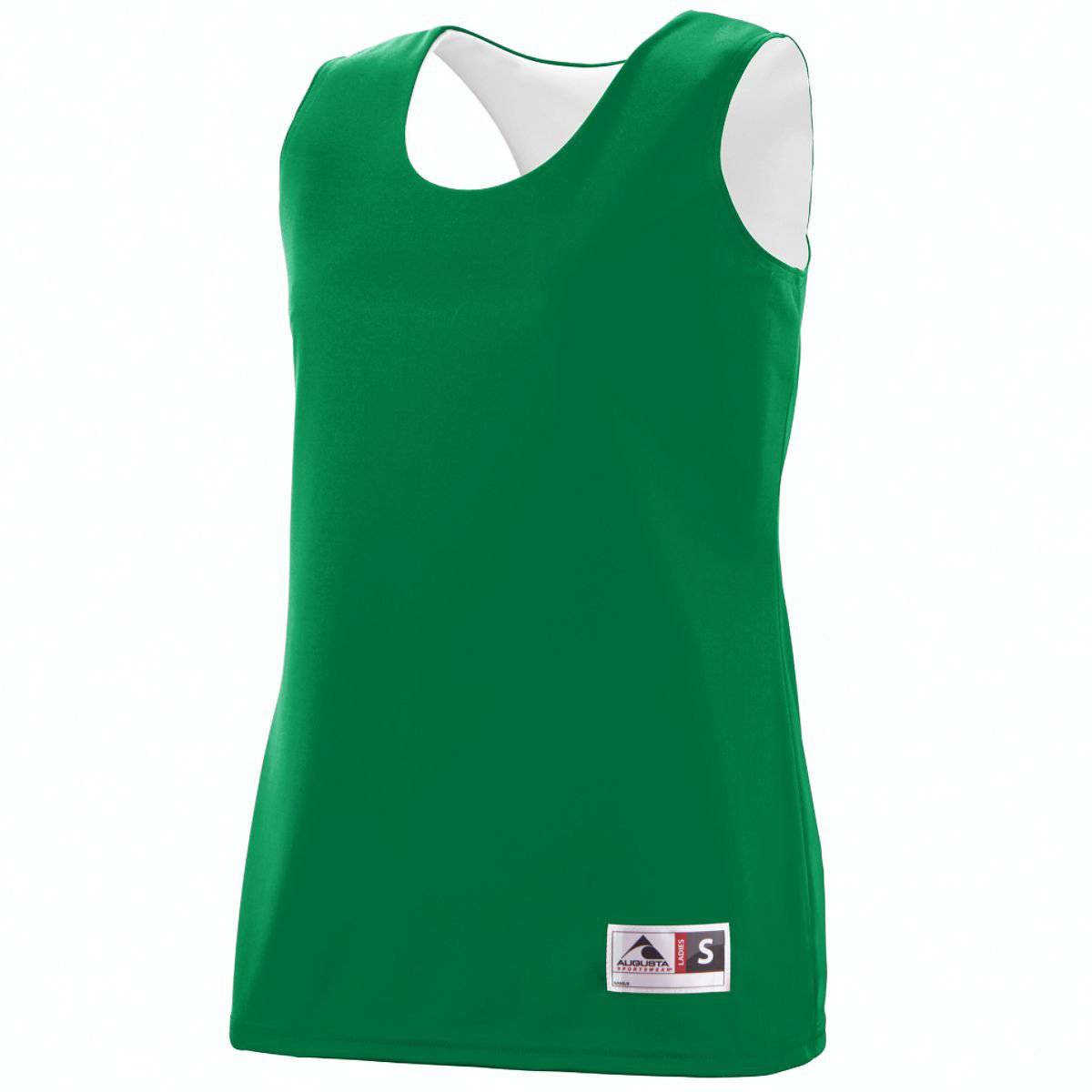 Augusta 147 Ladies Reversible Wicking Tank - Green White - HIT a Double - 1