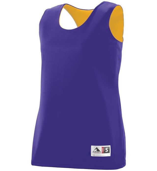 Augusta 147 Ladies Reversible Wicking Tank - Purple Gold - HIT a Double - 1