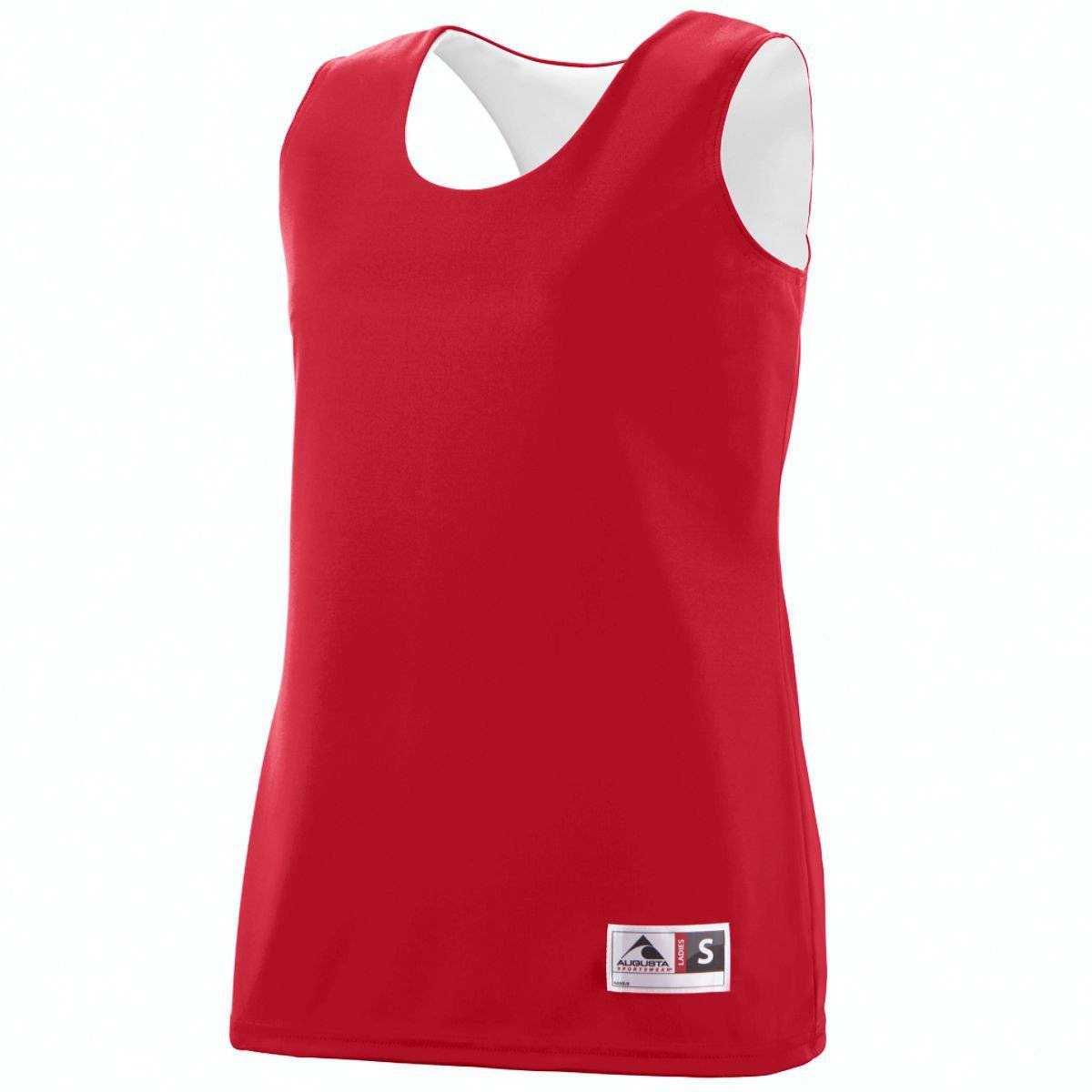 Augusta 147 Ladies Reversible Wicking Tank - Red White - HIT a Double - 1