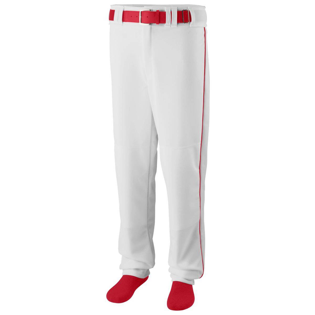 Augusta 1495 Sweep Baseball Softball Pant - White Red - HIT a Double