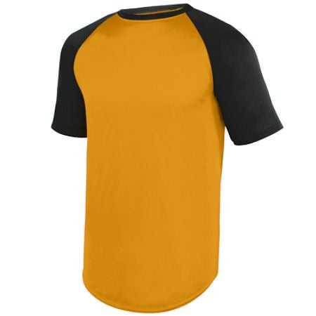 Augusta 1508 Wicking Short Sleeve Baseball Jersey - Gold Black - HIT a Double