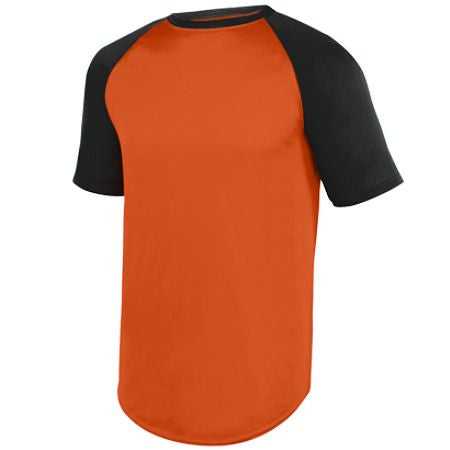 Augusta 1508 Wicking Short Sleeve Baseball Jersey - Orange Black - HIT a Double