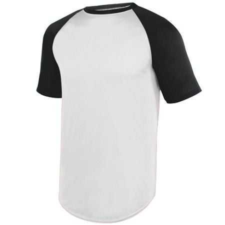 Augusta 1508 Wicking Short Sleeve Baseball Jersey - White Black - HIT a Double