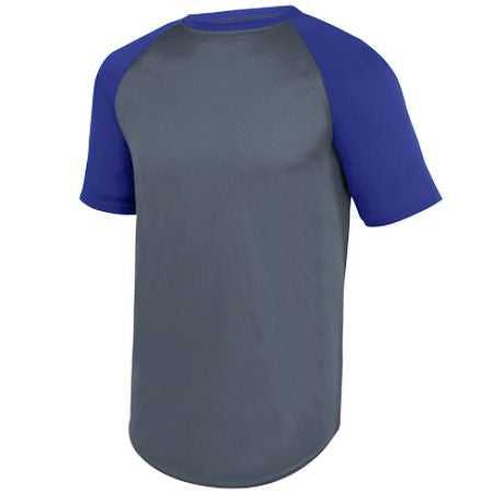 Augusta 1509 Youth Wicking Short Sleeve Baseball Jersey - Graphite Purple - HIT a Double