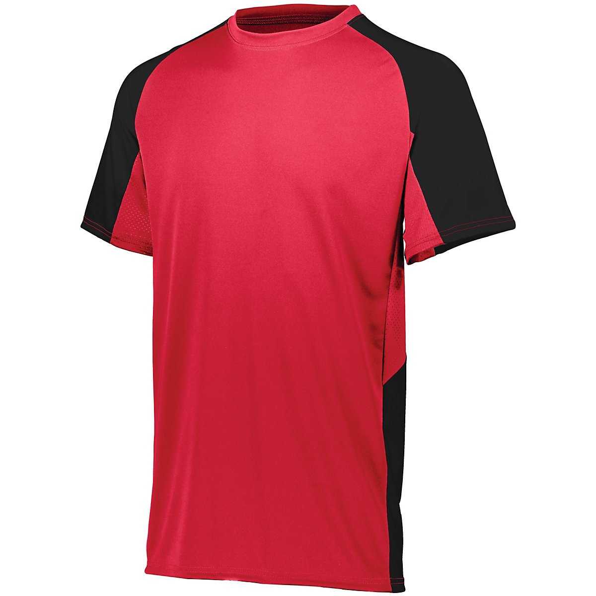 Augusta 1518 Youth Cutter Jersey - Red Black - HIT a Double