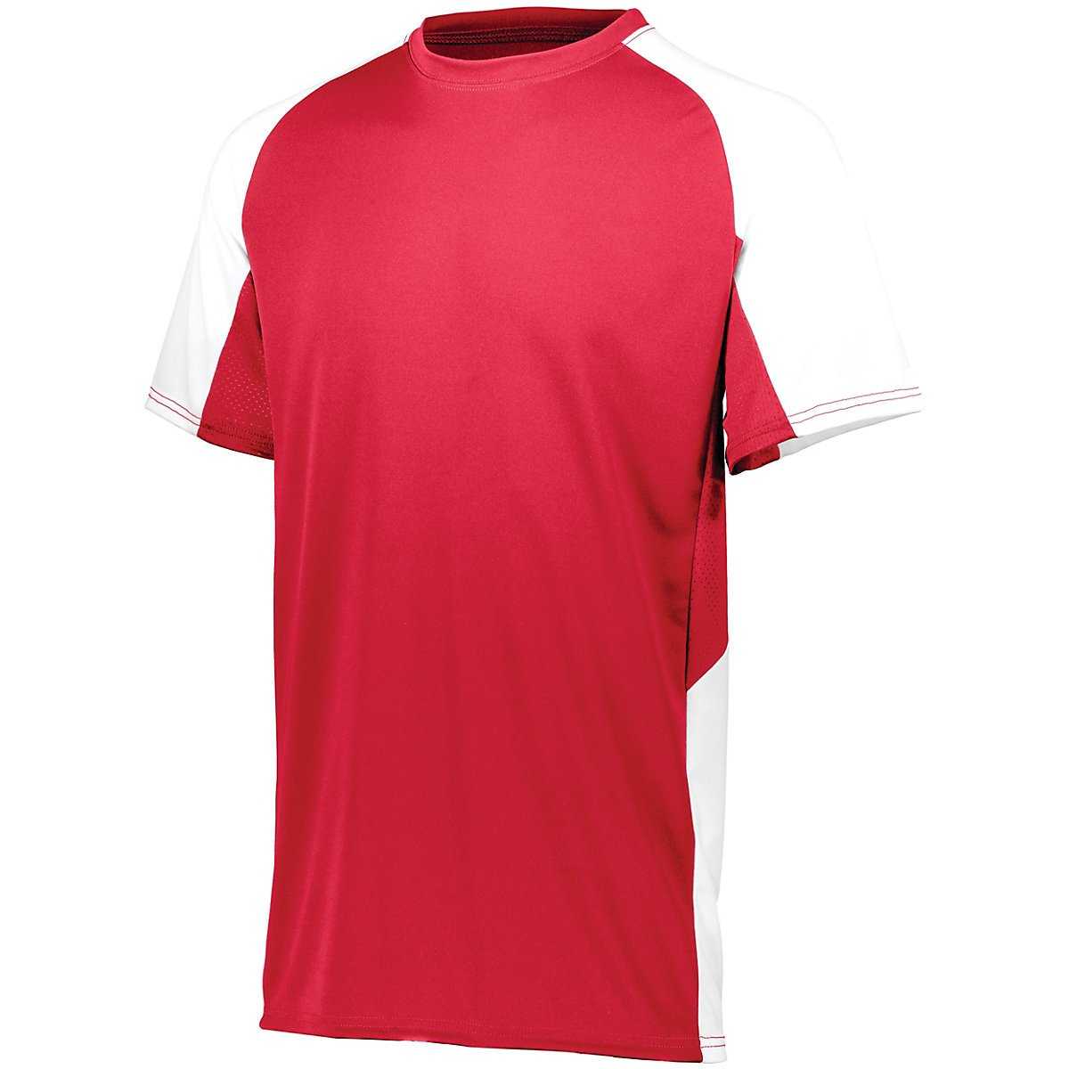 Augusta 1518 Youth Cutter Jersey - Red White - HIT a Double