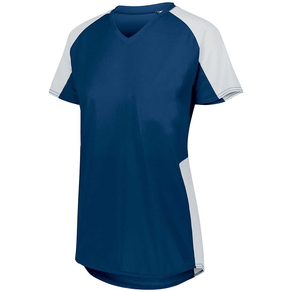 Augusta 1522 Ladies Cutter Jersey - Navy White - HIT a Double