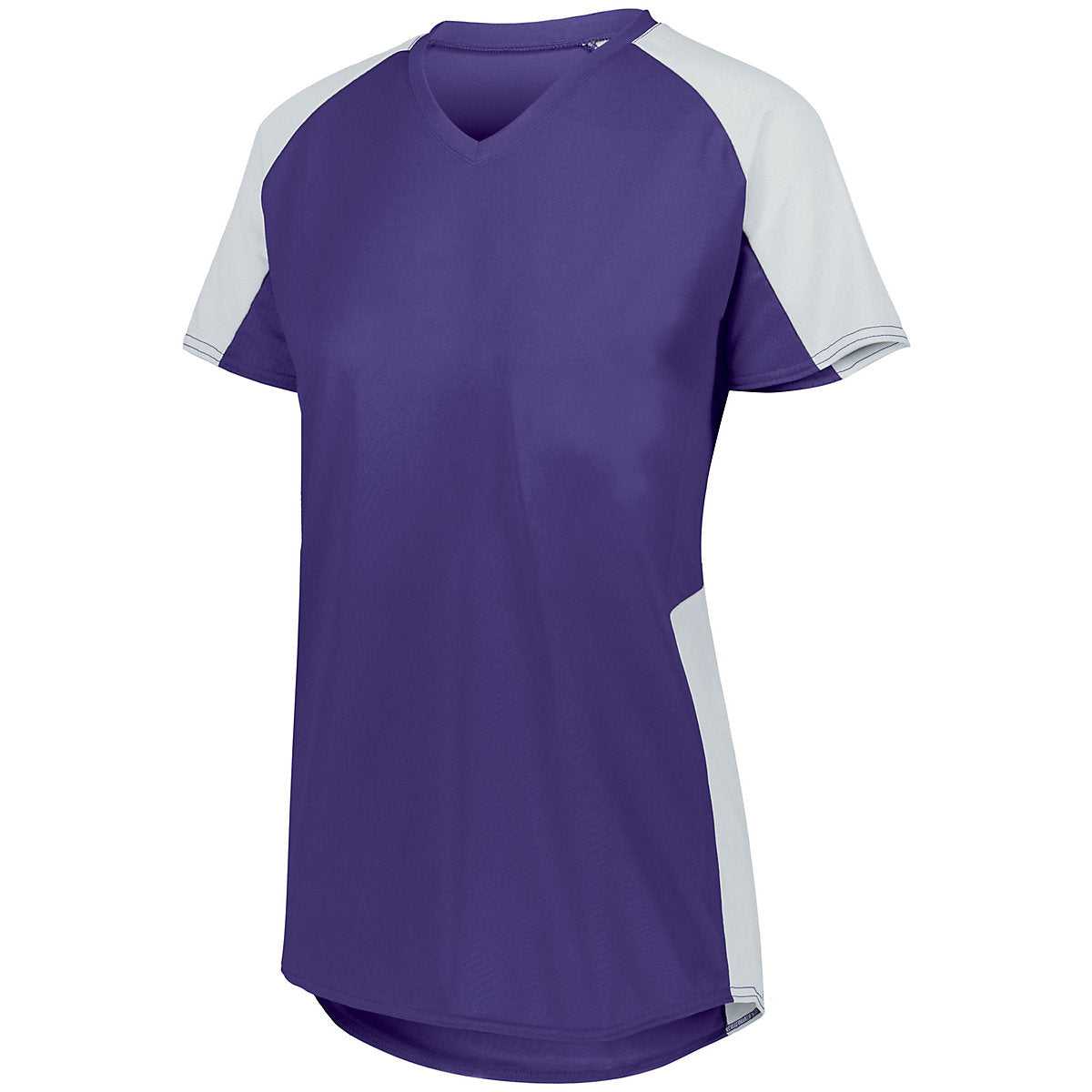 Augusta 1522 Ladies Cutter Jersey - Purple White - HIT a Double