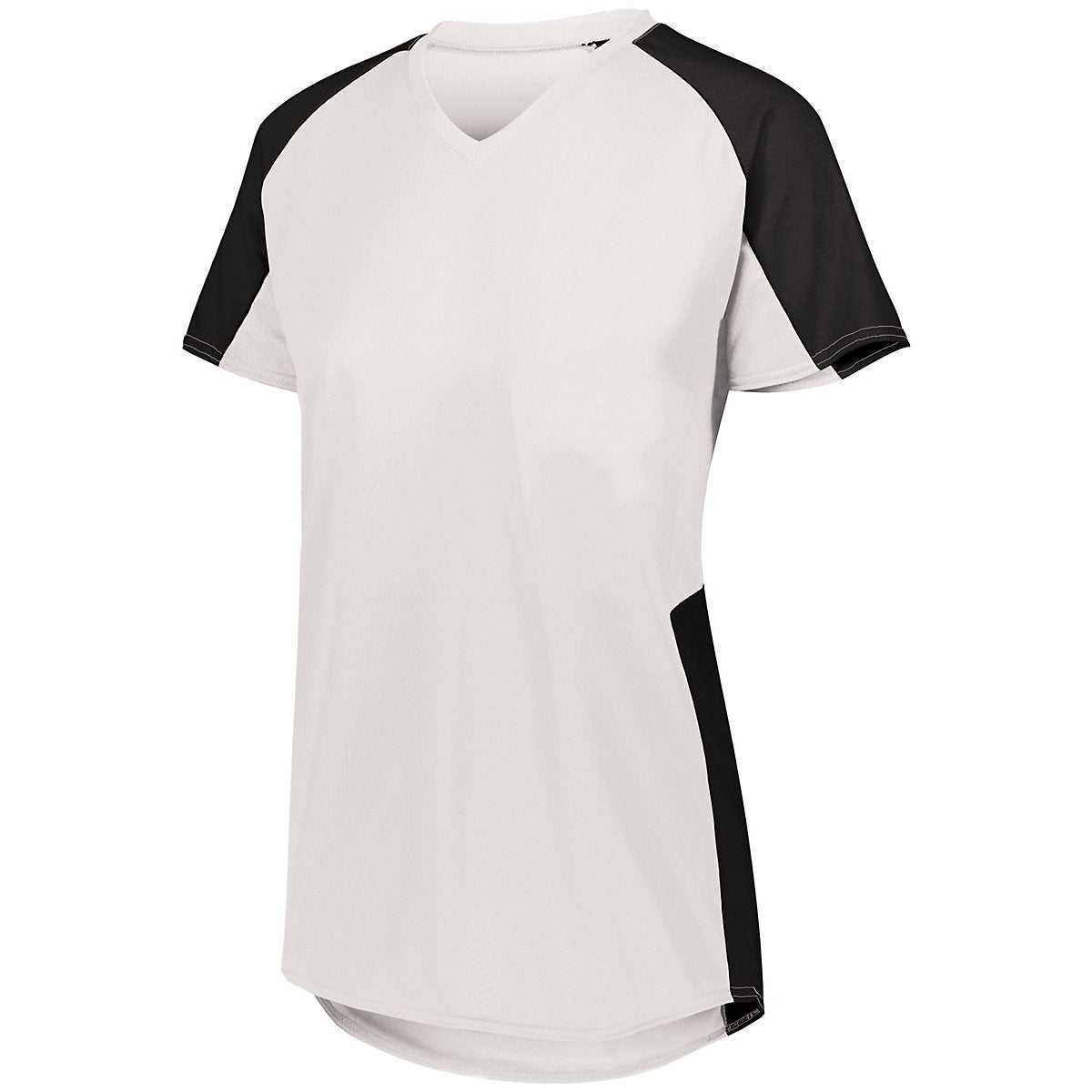 Augusta 1522 Ladies Cutter Jersey - White Black - HIT a Double
