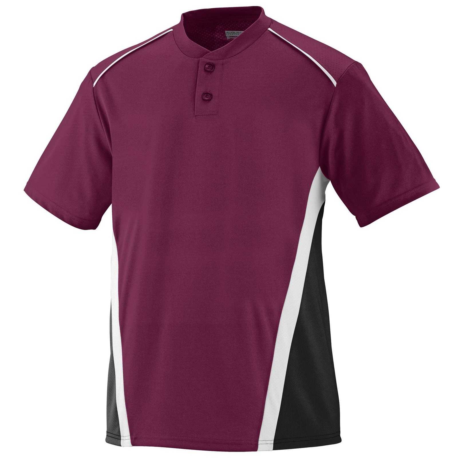 Augusta 1525 RBI Jersey - Maroon Black White - HIT a Double