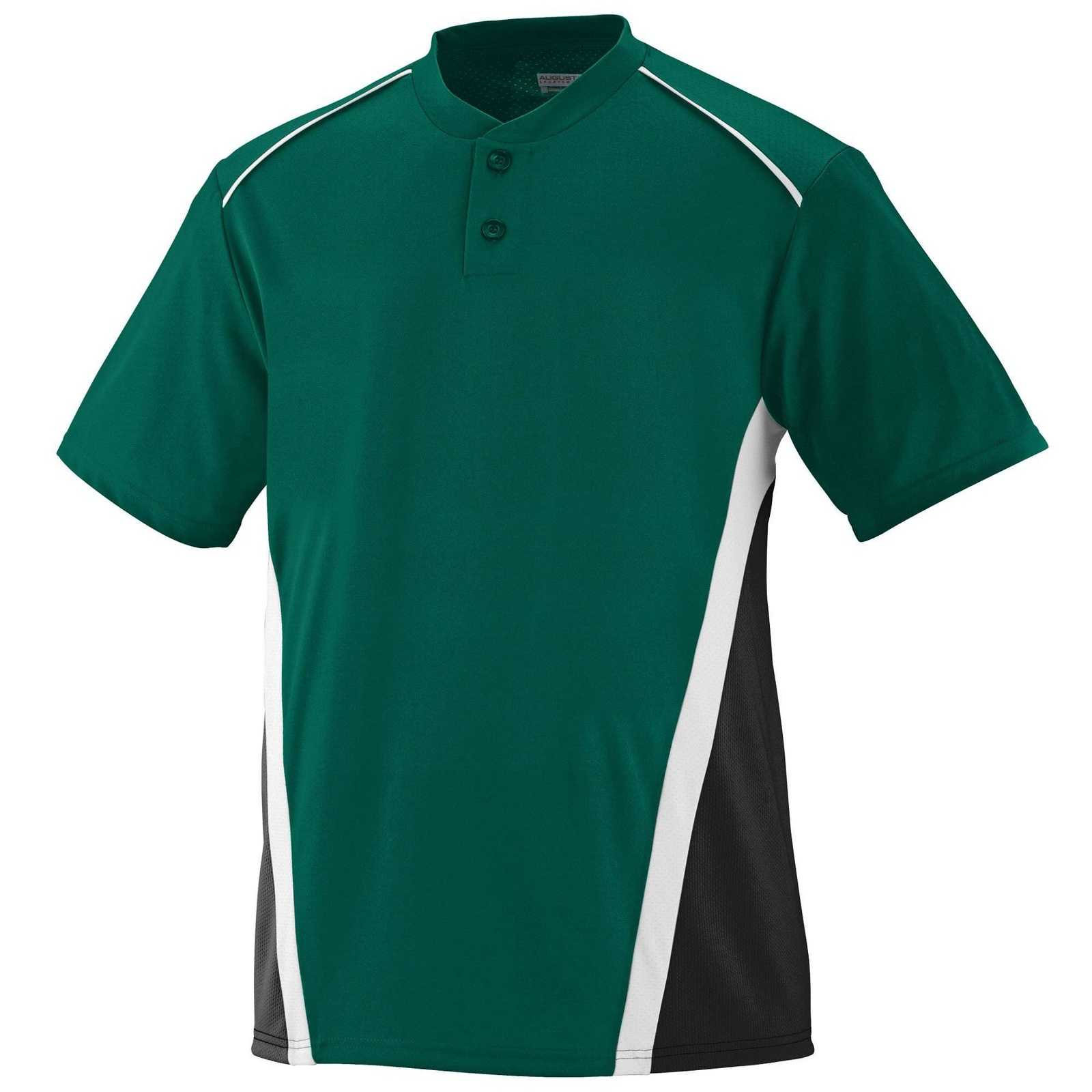 Augusta 1526 RBI Jersey - Youth - Dark Green Black White - HIT a Double