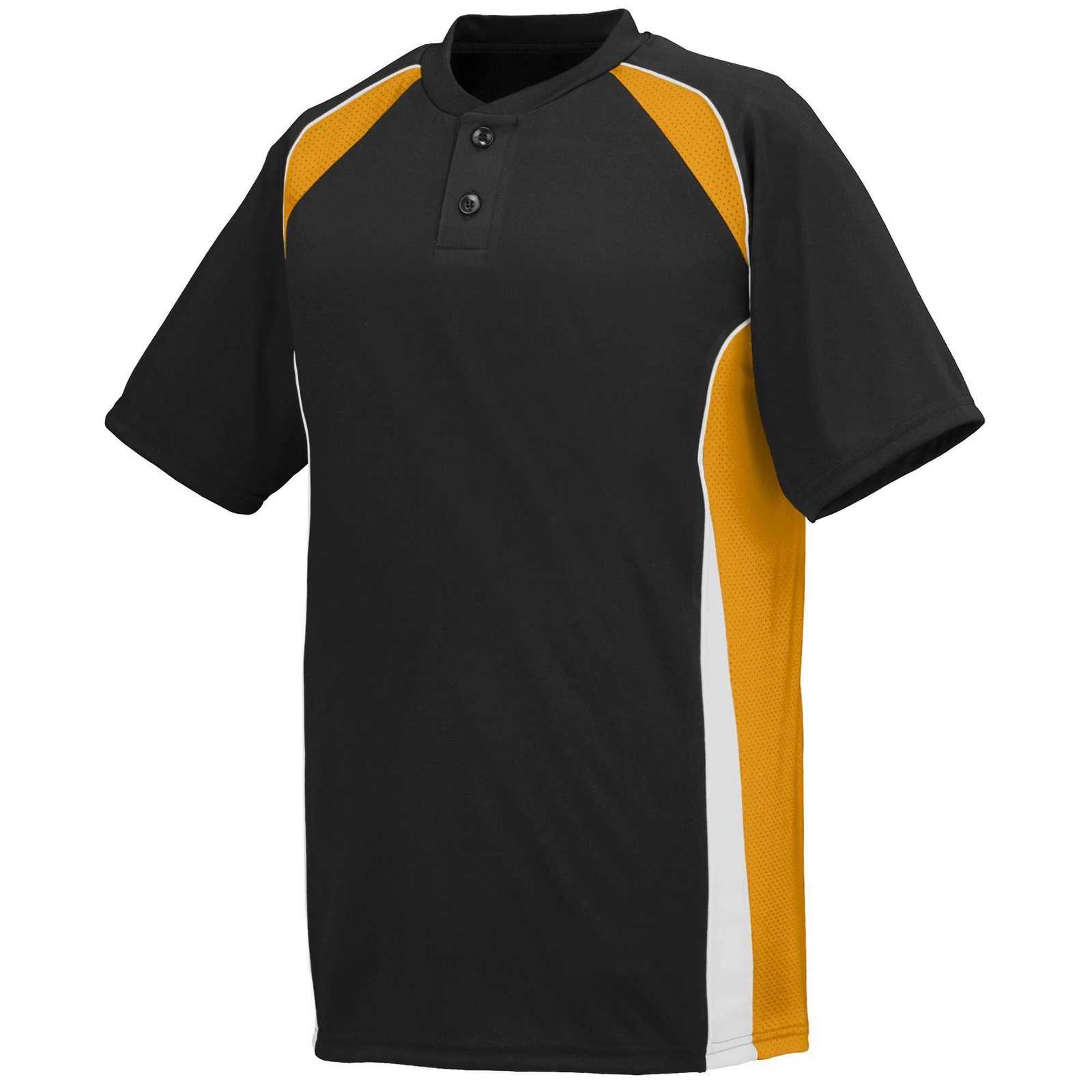 Augusta 1540 Base Hit Jersey - Black Gold White - HIT a Double