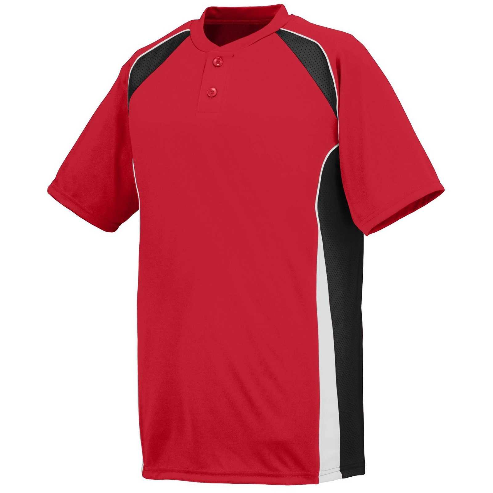 Augusta 1540 Base Hit Jersey - Red Black White - HIT a Double