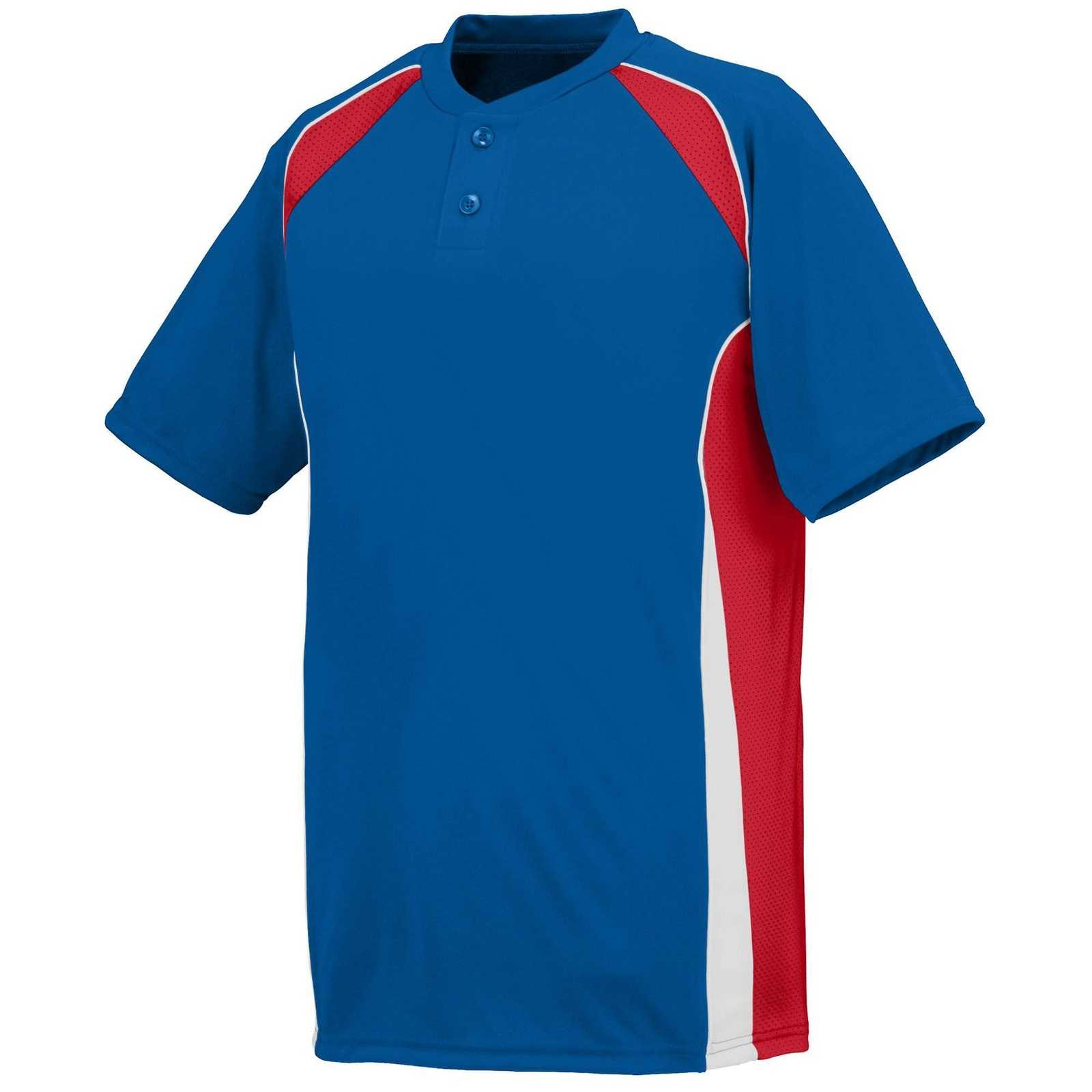 Augusta 1541 Base Hit Jersey - Youth - Royal Red White - HIT a Double