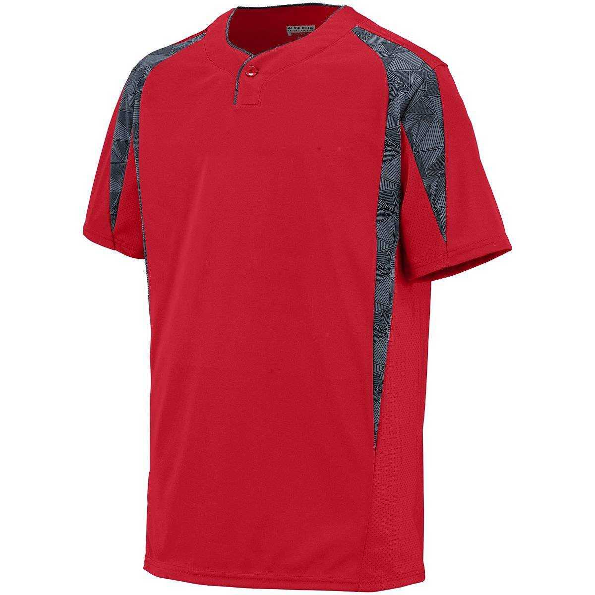 Augusta 1545 Flyball Jersey - Red Graphite Black Print - HIT a Double