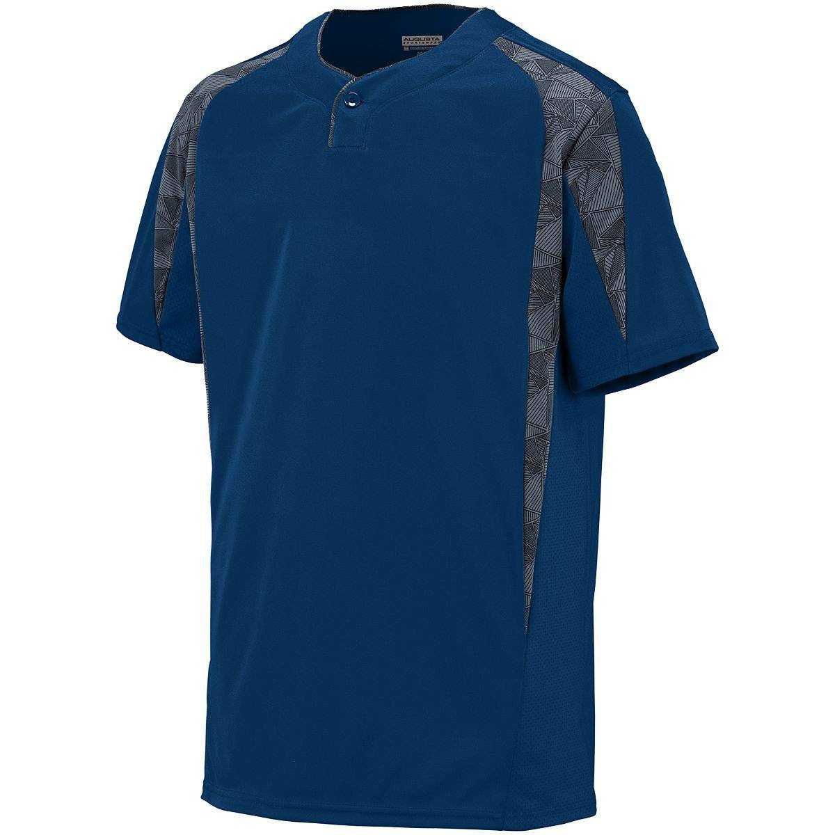 Augusta 1546 Flyball Jersey - Youth - Navy Graphite Black Print - HIT a Double