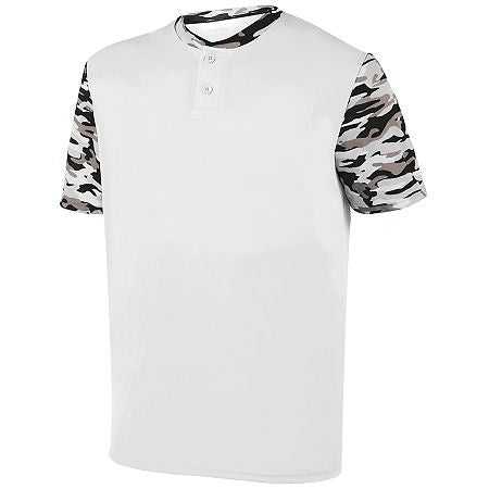 Augusta 1549 Youth Pop Fly Jersey - White Black Mod - HIT a Double