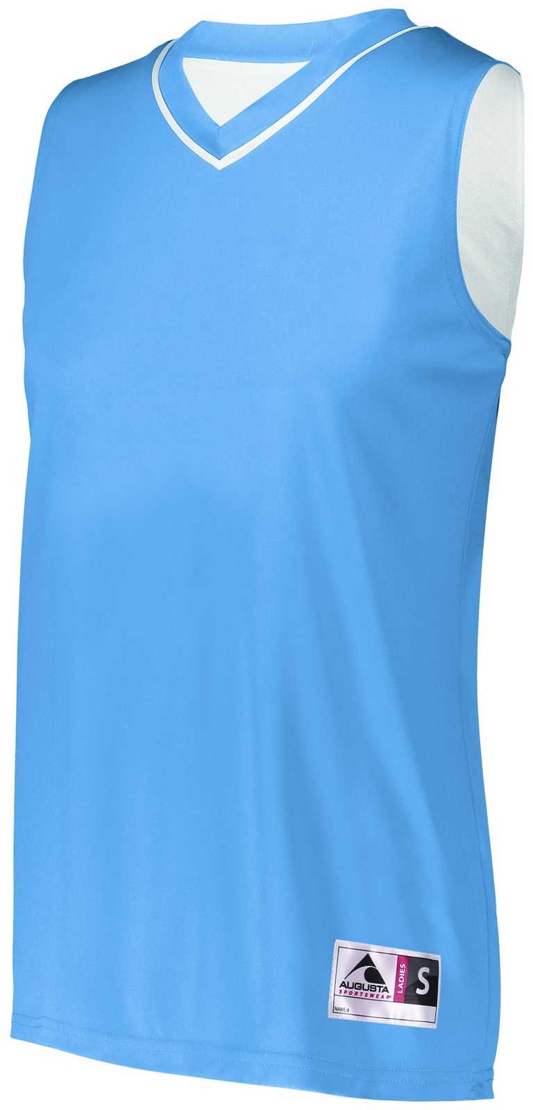Augusta 154 Ladies Reversible Two-Color Jersey - Columbia Blue White - HIT a Double