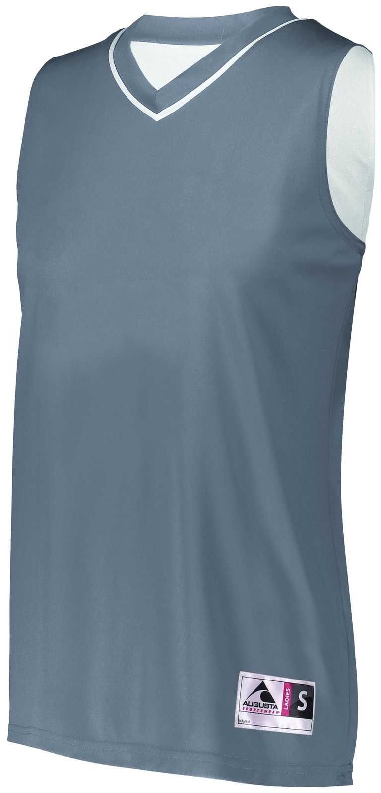 Augusta 154 Ladies Reversible Two-Color Jersey - Graphite White - HIT a Double