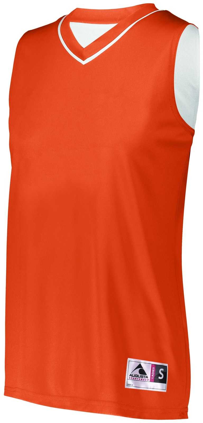 Augusta 154 Ladies Reversible Two-Color Jersey - Orange White - HIT a Double