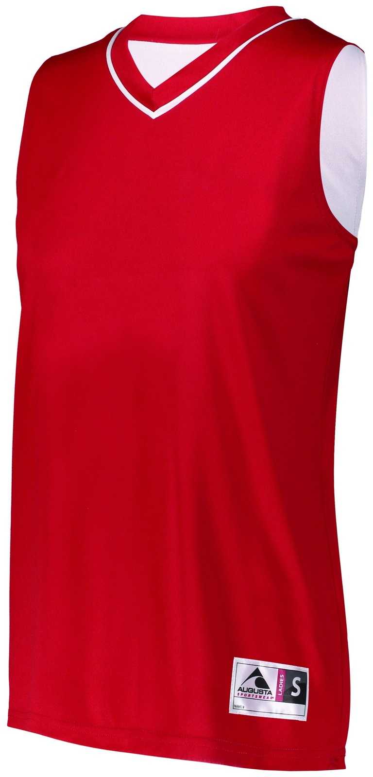 Augusta 154 Ladies Reversible Two-Color Jersey - Red White - HIT a Double