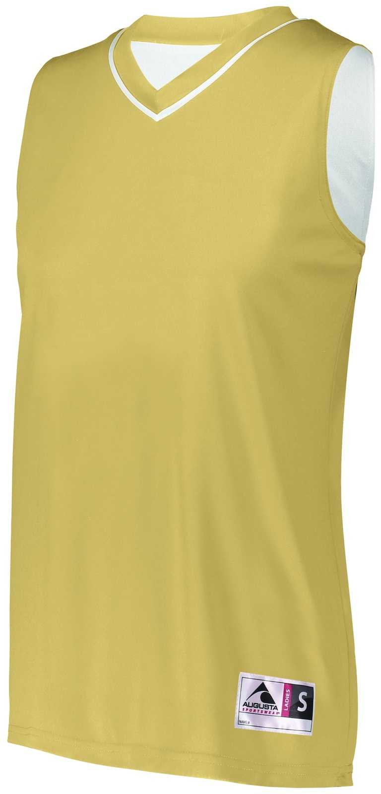 Augusta 154 Ladies Reversible Two-Color Jersey - Vegas Gold White - HIT a Double