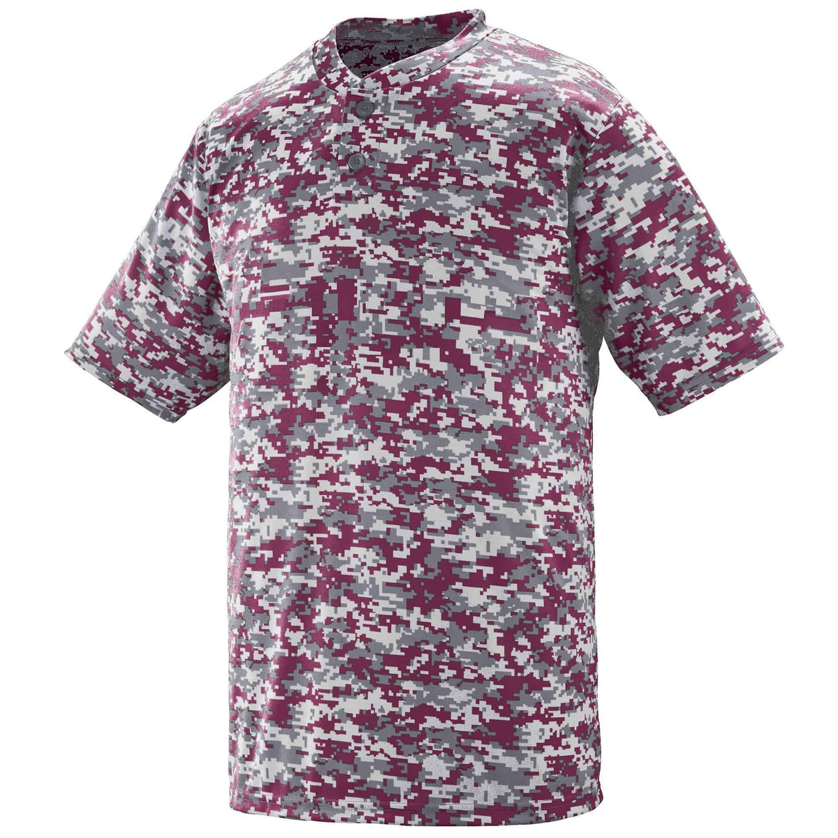 Augusta 1555 Digi Camo Wicking Two-Button Jersey - Maroon Digi - HIT a Double