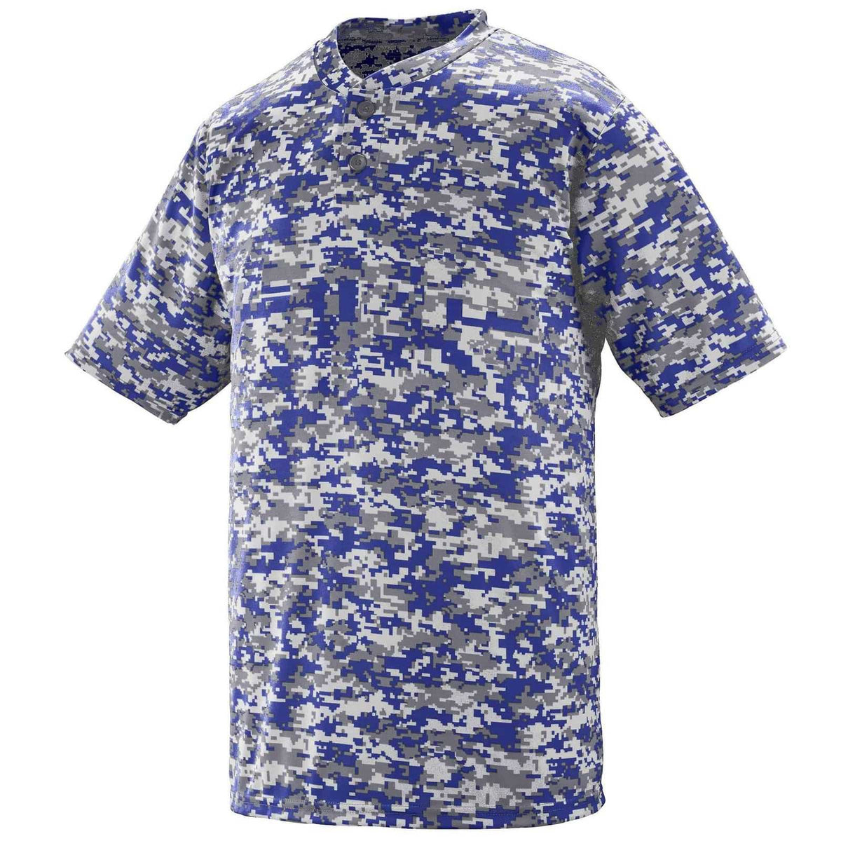 Augusta 1556 Youth Digi Camo Wicking Two-Button Jersey - Purple Digi - HIT a Double