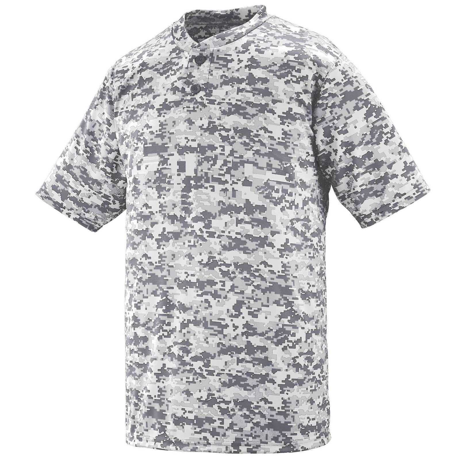 Augusta 1556 Youth Digi Camo Wicking Two-Button Jersey - White Digi - HIT a Double
