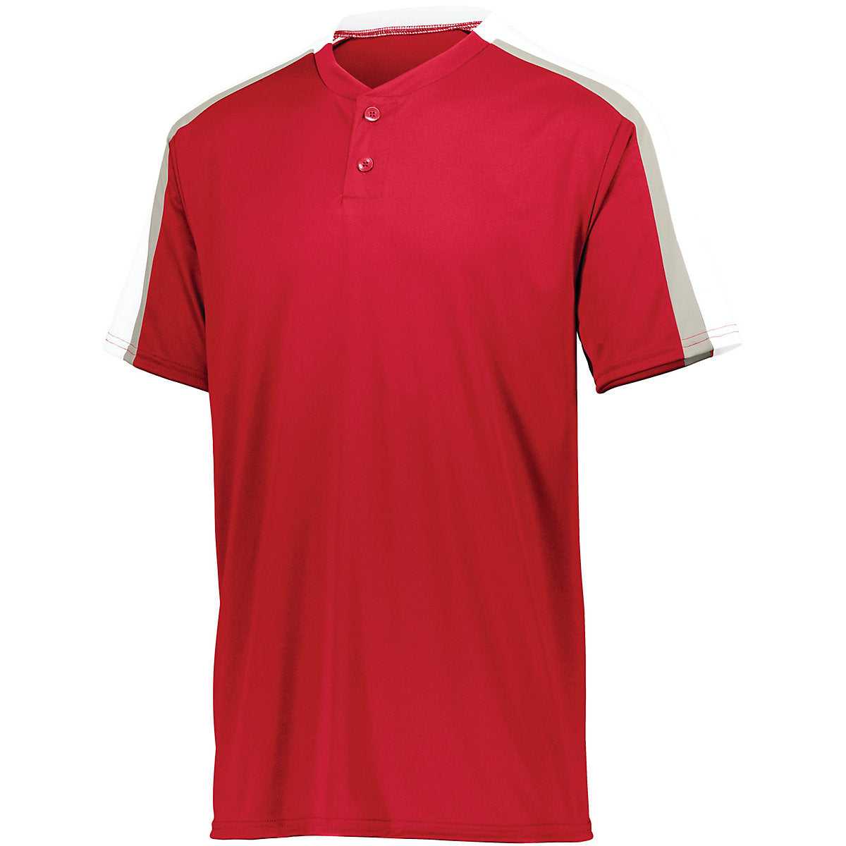 Augusta 1557 Power Plus Jersey 2.0 - Red White Silver Grey - HIT a Double
